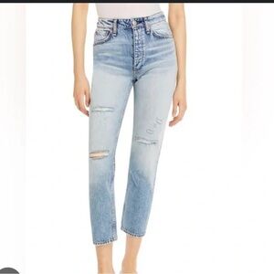Rag & Bone Dana Point W Holes Nina High Rise Ankle Cigarette Jeans